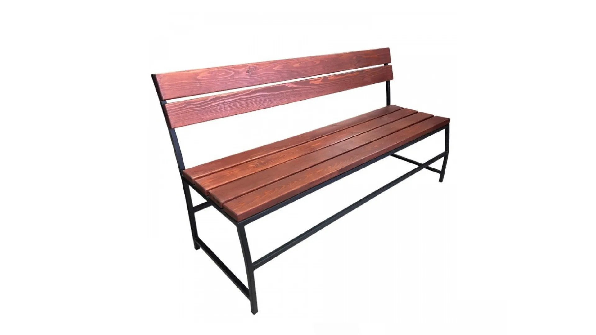 Скамейка Яуза уличная 2000х650х800 мм со спинкой сосна дерево